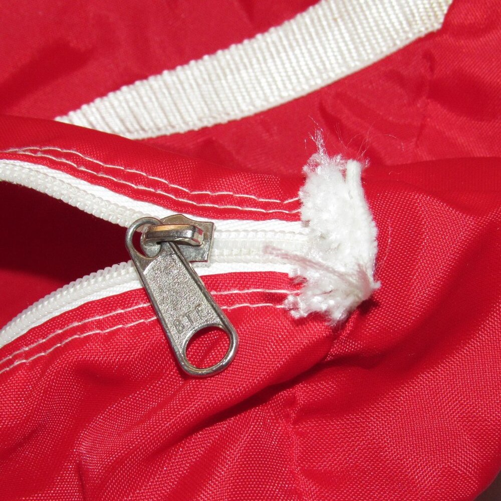 Vintage McDonald's Red Yellow Lettering Zip Top Small Duffel Bag Gym Travel Fun - Picture 5 of 5